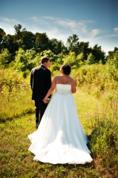 Jessica Baums wedding dress preservation - walking field