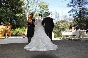 Ashley prepares to walk down the aisle.