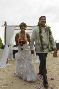 Laura was married on a Hawaiian beach.