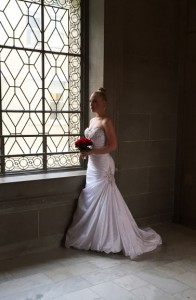 Chri Holmgren in wedding gown