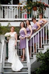 Robin N and bridesmaids for wedding dress story