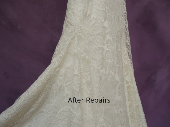 Vera Wang wedding dress repaired