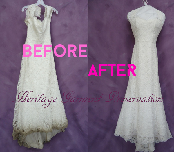 Wedding dress cleaning process