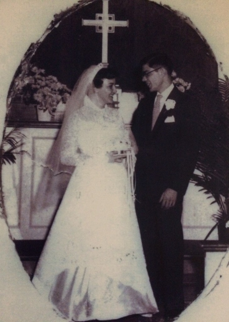 Photo of Grace's grandmother wearing the original wedding dress.