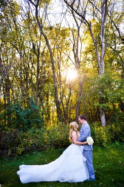 A fairy tale wedding day dressed in Belle wedding dress.