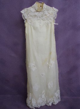 Jaylin's grandmother's wedding dress before wedding dress restoration