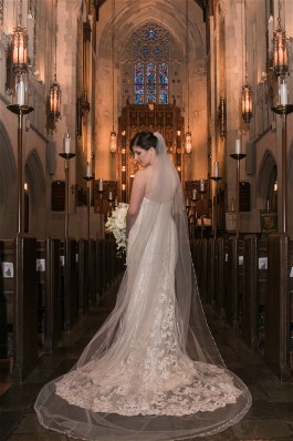 Erica's beautiful wedding dress will stay gorgeous forever with wedding dress preservation.