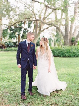 Jessica's wedding gown gets dirty from the beautiful wedding grounds. Wedding dress cleaning makes it good as new.