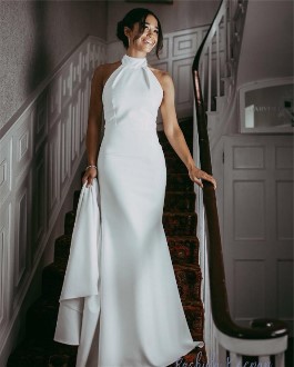 Megan Markle reception wedding gown replica. Original designed by Stella McCartney and replica created by Shauna Fay.