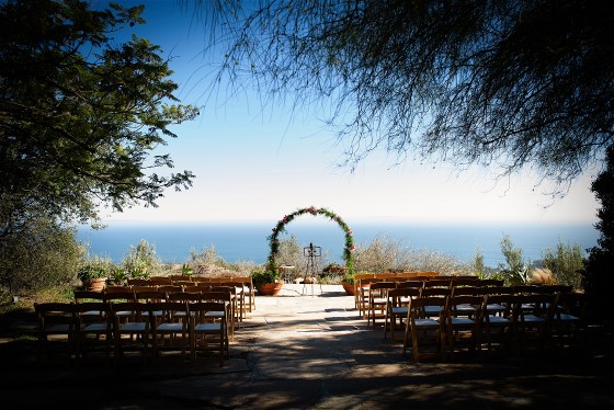 Diane's wedding venue looks over Malibu beach. 