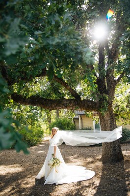 Melissa on wedding day in beautiful Calistoga, California.