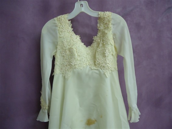 Before wedding dress restoration