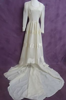 The wedding gown from Monette's mother restored for her daughter to wear on her wedding day 76 years later.