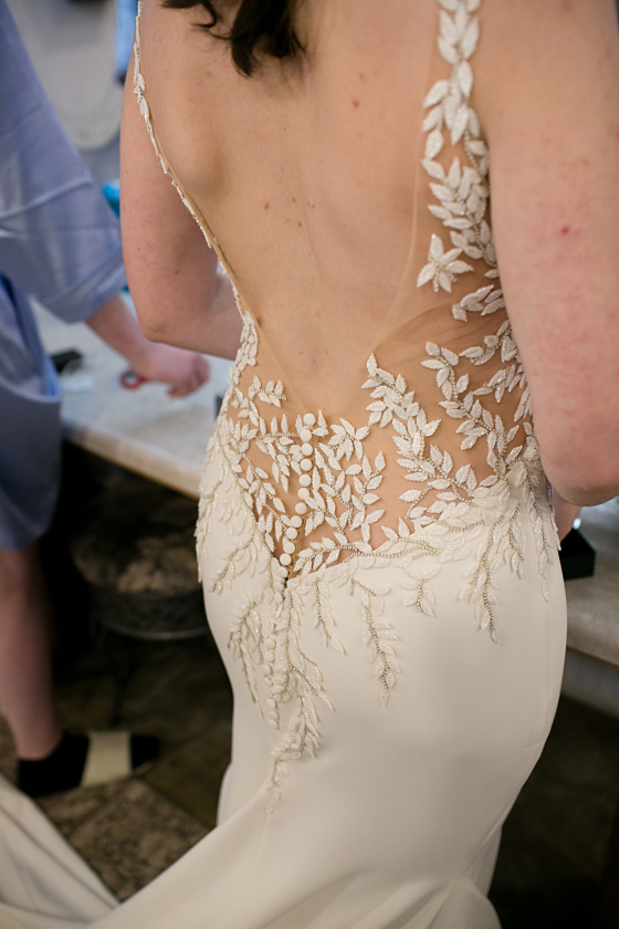 Another picture of the beautiful back of Rebecca's gown
