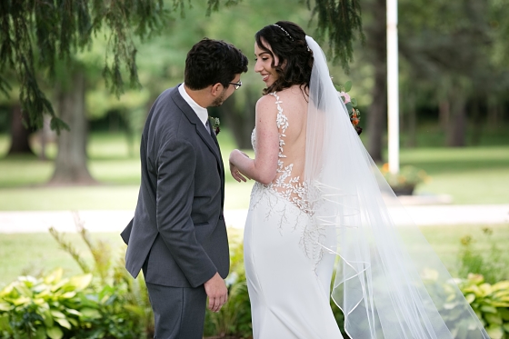 Check out the back of her beautiful gown