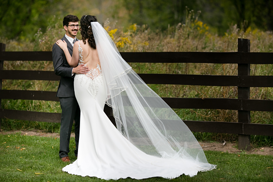 Joyful smiles on their wedding day