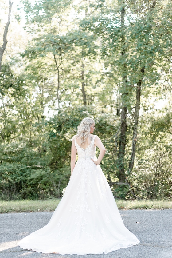 The back of Megan's beautiful gown.