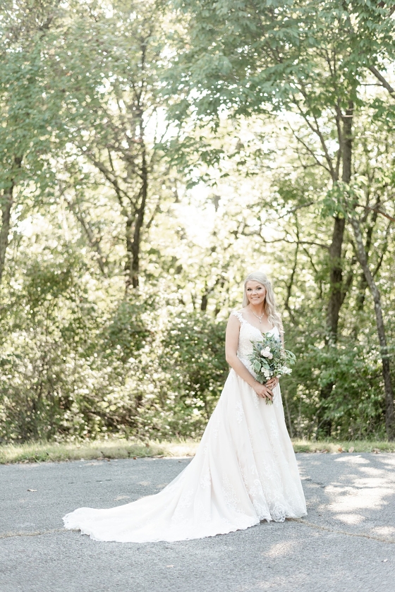 The front of Megan's beautiful gown.