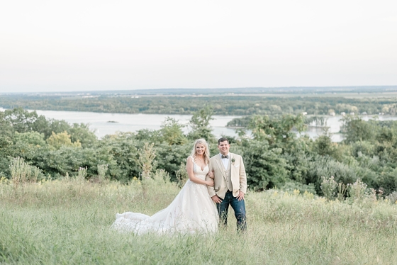 Megan and Jacob S. on their wedding day at Aerie's Resort and Winery in Grafton, IL.