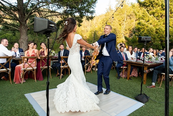 Ally and her husband dancing at their wedding at Calistoga Ranch, Calistoga CA