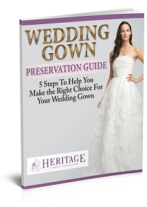Make the right choice on your wedding gown cleaning and preservation. Read our Free Wedding dress preservation guide ebook. Learn which cleaning and preservation methods are best for your wedding gown Wedding gown preservation Ebook