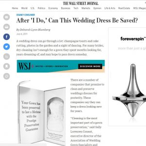 The Wall Street Journal compares several cleaners in a wedding dress preservation report.