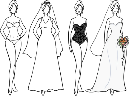 Each body type looks great with a specific flattering wedding dress.