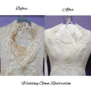 Husband Arranged Vintage Wedding Gown Restoration