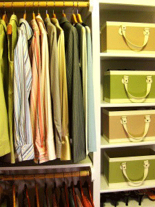 How to Organize Your home- Maximize your closet with fun shelves, baskets, and other containers. 