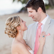 Bride Married Sweetheart at Sunset on the Beach