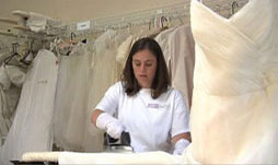 Our wedding gown cleaning and preservation includes Hand Pressed wedding Gowns