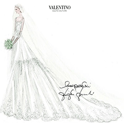 Valentino released this sketch of Elisabetta's gown.