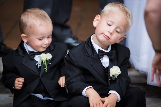 These tiny groomsmen may have had enough wedding day photography