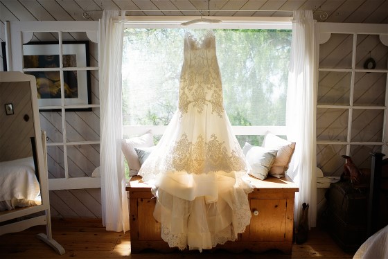 Diane's beautiful wedding dress is exquisite. Wedding dress preservation will keep it lovely for years.