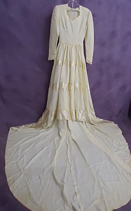 The front of Monette's wedding dress before restoration.